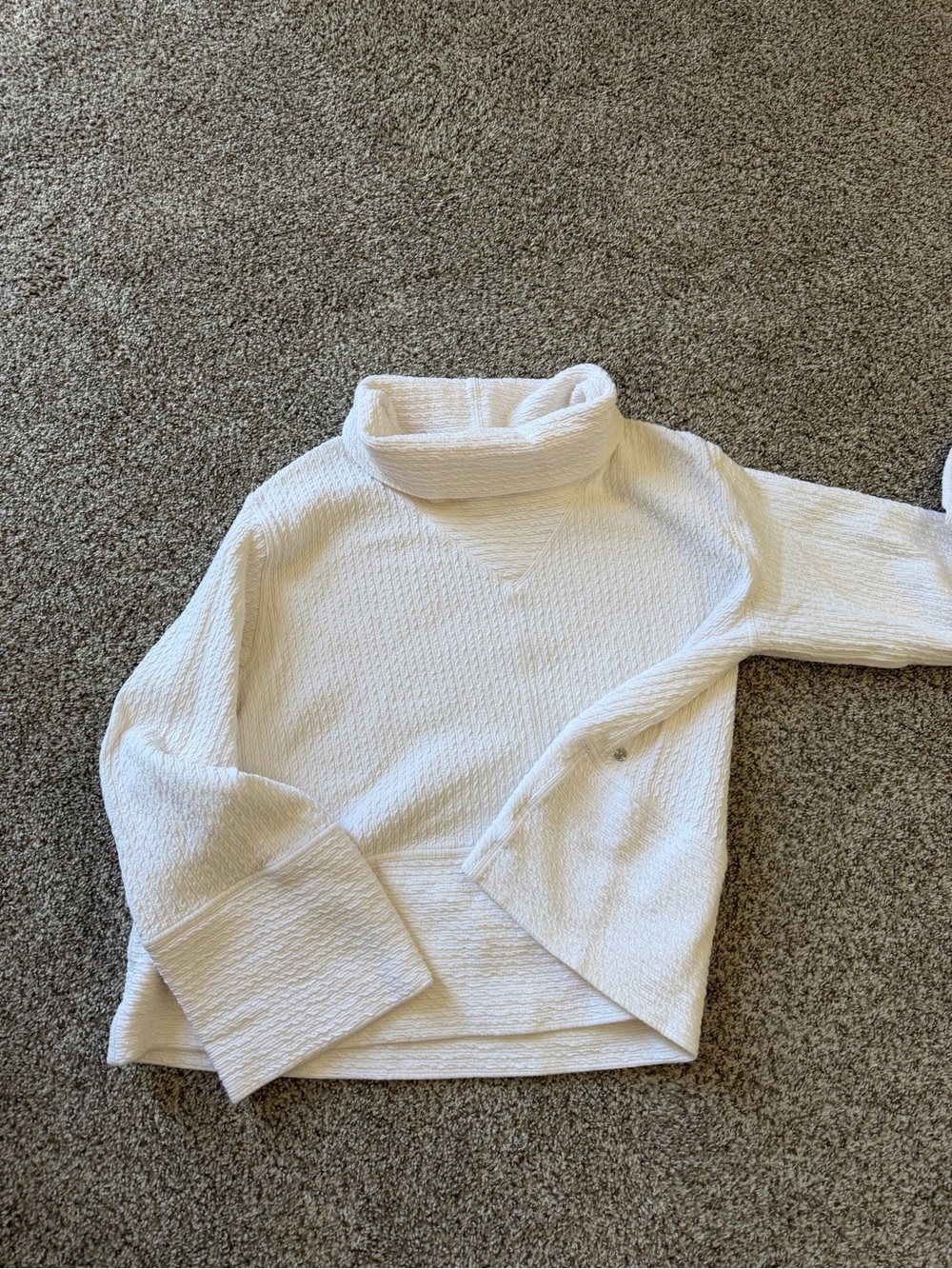 lululemon Women's Cream Turtleneck Textured Sweater